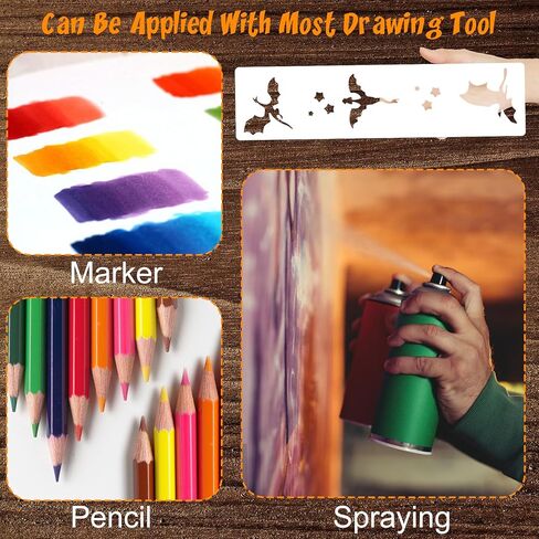 16 PCS Stencils for Crafts Reusable Stencils Dragon Star Moon Cloud Pattern for Painting on Wood Burning Art Craft Canvas Floor Furniture Wall in Saudi Arabia