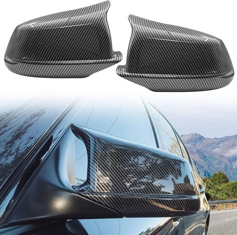 أغطية غطاء مرآة جانبية زوج TOPUS لسيارات BMW 5 Series F10 F11 F18 528i 530i 535i 550i 2011-2013 Ox Horn Style Car External عكس مرآة الرؤية الخلفية الإسكان 51167216369 51167216370 ألياف الكربون in Kuwait
