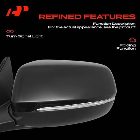 A-Premium Driver Side Power Door Mirror - Compatible with Acura MDX 2017-2020, RDX 2019-2025 - Heated Manual Folding Black Outside Rear View Mirror w/Turn Signal Light in Kuwait