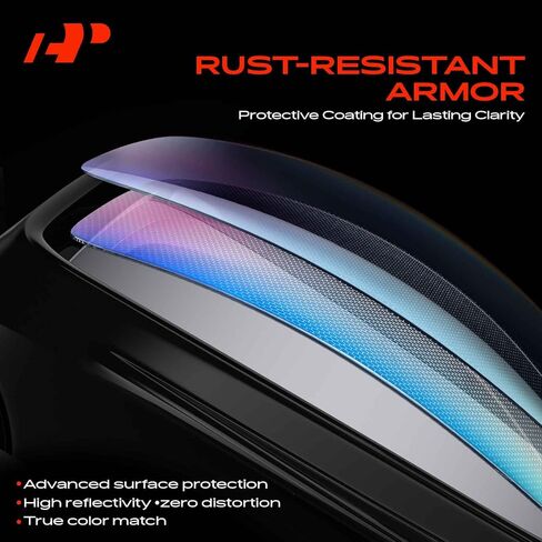 A-Premium Driver Side Power Door Mirror - Compatible with Acura MDX 2017-2020, RDX 2019-2025 - Heated Manual Folding Black Outside Rear View Mirror w/Turn Signal Light in Kuwait