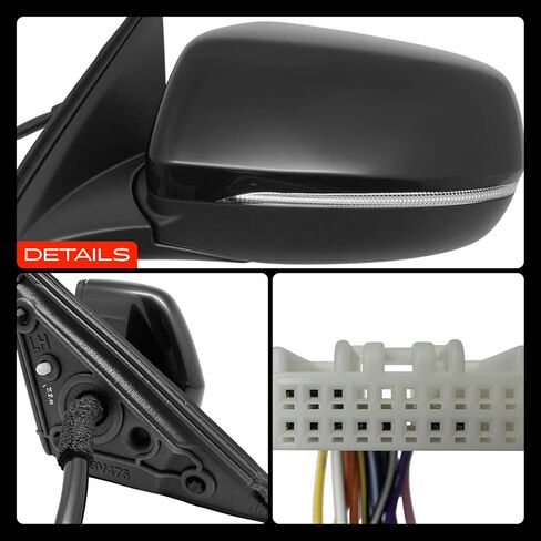 A-Premium Driver Side Power Door Mirror - Compatible with Acura MDX 2017-2020, RDX 2019-2025 - Heated Manual Folding Black Outside Rear View Mirror w/Turn Signal Light in Kuwait