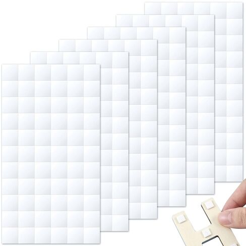 396pcs Adhesive Foam Squares, 0.47in Double Sided Foam Tape, Sticky Precut Square Tape Mount Stickers Supplies for DIY Scrapbook Card Invitations- White in Saudi Arabia