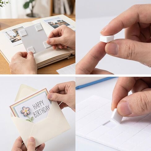 396pcs Adhesive Foam Squares, 0.47in Double Sided Foam Tape, Sticky Precut Square Tape Mount Stickers Supplies for DIY Scrapbook Card Invitations- White in Saudi Arabia