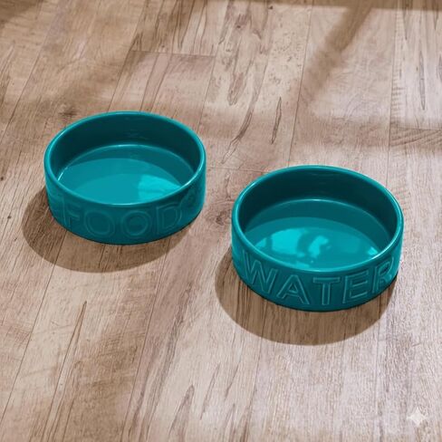 Park Life Designs Classic Food Medium Pet Bowl, 6.25-Inch Diameter, Ceramic, Azure in Saudi Arabia