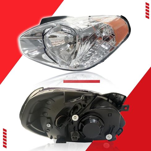 Pair Headlight Assembly Compatible with 2007-2011 Hyundai Accent with Bulbs Driver Left and Right Passenger Side in Saudi Arabia
