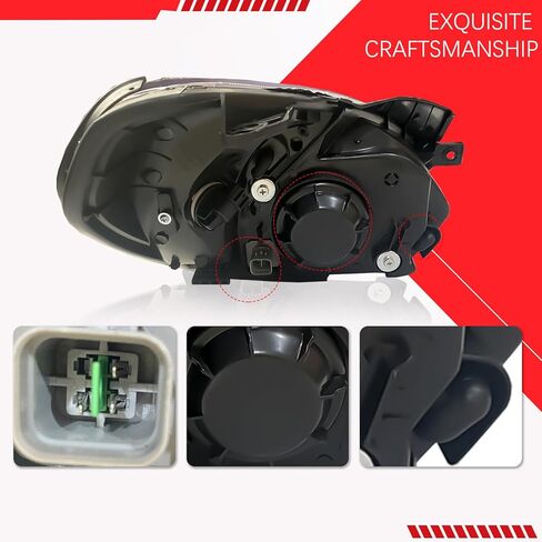 Pair Headlight Assembly Compatible with 2007-2011 Hyundai Accent with Bulbs Driver Left and Right Passenger Side in Saudi Arabia