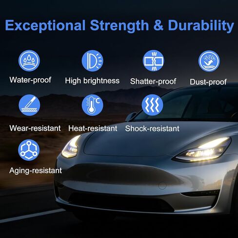 XGZ Full LED Headlights, Compatible with 2021-2023 Tesla 3 Tesla Y Base Mayor Performance Long Range Standard Estandar, Replace 1514953 151495300C 151495300D (Passenger Side (RH)) in Saudi Arabia