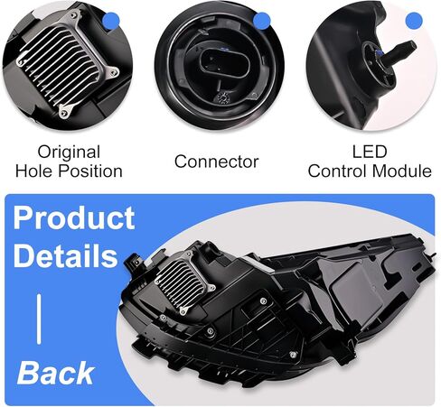 XGZ Full LED Headlights, Compatible with 2021-2023 Tesla 3 Tesla Y Base Mayor Performance Long Range Standard Estandar, Replace 1514953 151495300C 151495300D (Passenger Side (RH)) in Saudi Arabia