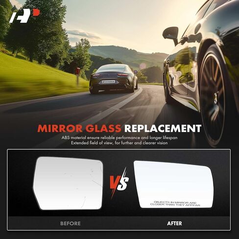 A-Premium 2-PC Driver and Passenger Side Heated Mirror Glass with Backing Plate Compatible with Mercedes-Benz C220, C280, C36 AMG, CL500, CL600, E300, E320, S320 - Blue Exterior Side View Mirror in Kuwait