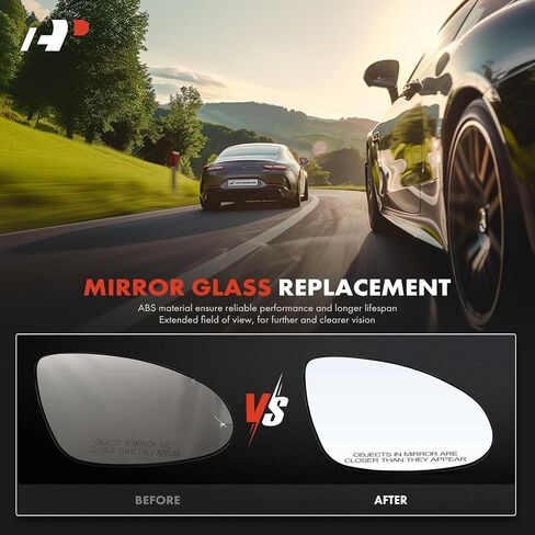 زجاج مرآة مدفأ على الجانب الأيمن للراكب مع لوحة دعم - متوافق مع مرسيدس بنز S450 2008-2009، S550 S600 2007-2009، S63 S65 AMG 2010-2013، CLS500، CLS55 CLS63 AMG، CLS550 in Kuwait