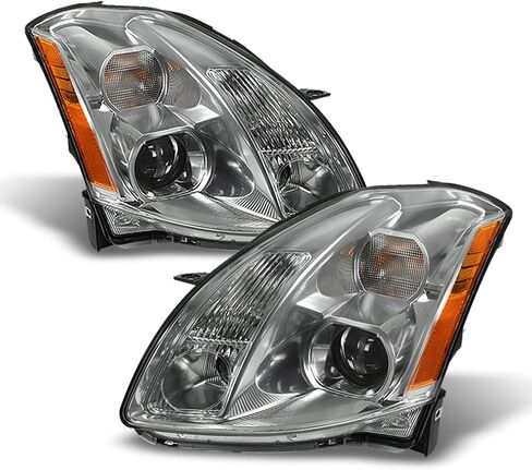 AKKON - For Nissan Maxima Halogen Type Replacement Projector Headlights Driver/Passenger Chrome Head Lamps New in Kuwait