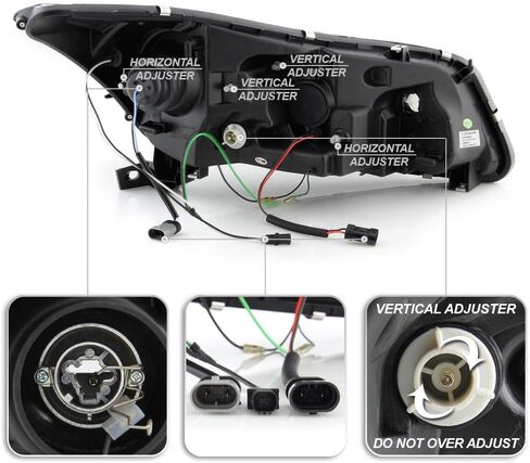 AKKON - لسيارة Honda Accord ذات الإطار الأسود المزدوج الدائري DRL LED قطاع المصابيح الأمامية لجهاز العرض استبدال المصابيح الأمامية in Kuwait