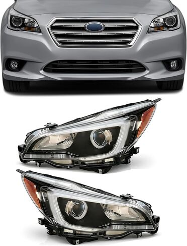 Pair of 2 Halogen Headlight Black Interior Right & Left Side For 2015 2016 2017 Subaru Legacy Fits 2015 2016 2017 Subaru Outback in Saudi Arabia