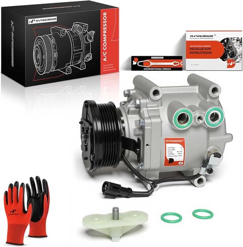 A-Premium Air Conditioner AC Compressor with Clutch Compatible with Ford Thunderbird 2002-2005, Jaguar S-Type 2000-2008, Lincoln LS 2000-2006 in Kuwait