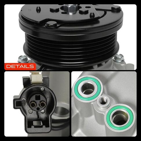 A-Premium Air Conditioner AC Compressor with Clutch Compatible with Ford Thunderbird 2002-2005, Jaguar S-Type 2000-2008, Lincoln LS 2000-2006 in Kuwait
