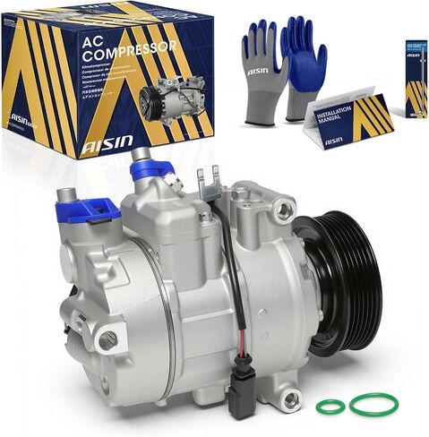 ضاغط مكيف هواء AISIN AFTERMARKET ACCVG-00660 - متوافق مع Audi A4 2004-2006&2008-2015، Q3 2015-2016، Q3 Quattro 2015-2016، Q5 2010-2017، Q7 2013 - مع أخدود 6 بكرات، مع القابض in Kuwait