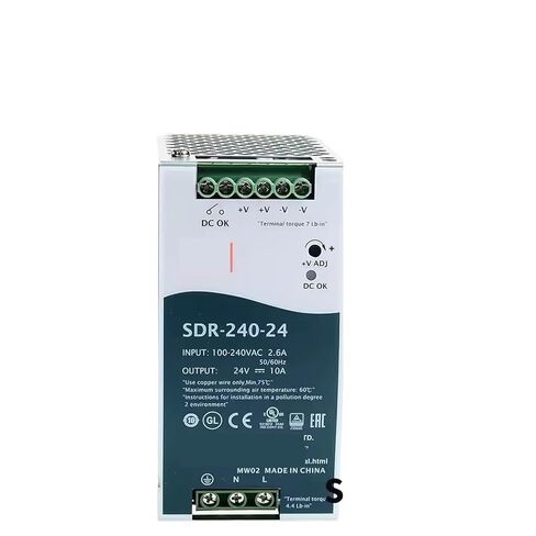 1pcs SDR-240 Series SDR-240-24 SDR-240-48 240W Single Output Industrial DIN Rail Model with PFC Power Supply(SDR-240-24) in Saudi Arabia