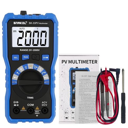 Digital Multimeter Tester, 2000V Volt Meter TRMS, High Voltage Meter for AC DC Voltage&Current, Resistance, Continuity, Diode, Frequency Test with NCV, Backlit LCD Display, Data Hold, Auto-Ranging in Saudi Arabia