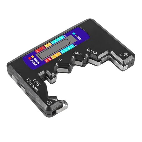 2 قطعة اختبار البطارية مدقق اختبار البطارية العالمي الأسود للبطارية C D 9V AA AAA 1.5V ل AA AAA C D 9V 1.5V زر خلية البطاريات المنزلية Smal معدات مراقبة كهربائية in Kuwait