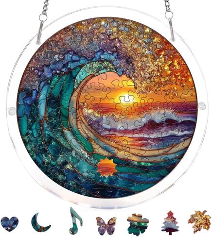Acrylic Puzzle Suncatcher, Jesus Stained Glass Sun Catcher, Jigsaw Puzzles Home Garden Decor, Creative Mothers Day and Birthdays Gifts for Mom, Wife, Sisters, 7.87 Inch in Saudi Arabia