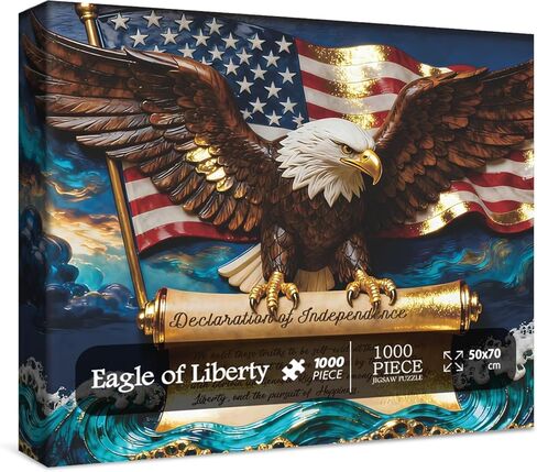 American Flag Eagle Puzzles for Adults 1000 Pieces. United States Patriotic Faith Country Jigsaw Puzzles. Challenging USA,Unique,Vintage,Bird,Art Puzzles in Saudi Arabia