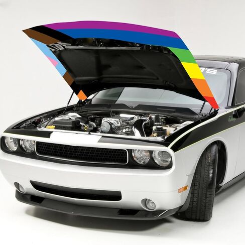 3.5x5 Ft Rainbow Car Hood Cover Flag LGBT Cover Flag Super Elastic Washable UV Resistance Engine Cover Decoration Event Item in Saudi Arabia