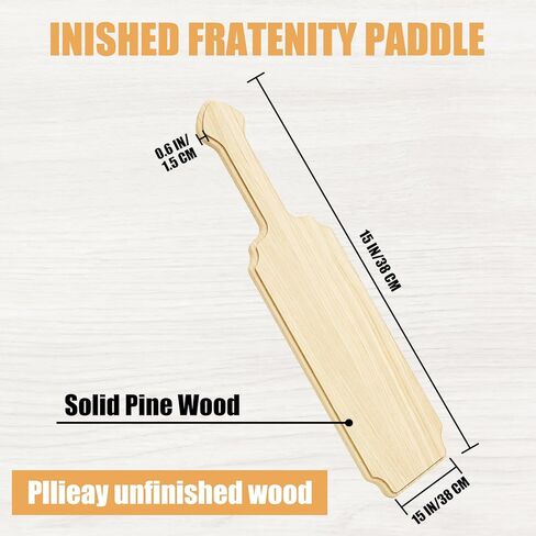15 Inch Unfinished Wooden Paddle, Solid Pine Wood Greek Fraternity & Sorority Paddle, Smooth Blank Paddle Ideal for DIY Crafts, Painting, Arts, Home Decoration and Personalized Gifts in Saudi Arabia
