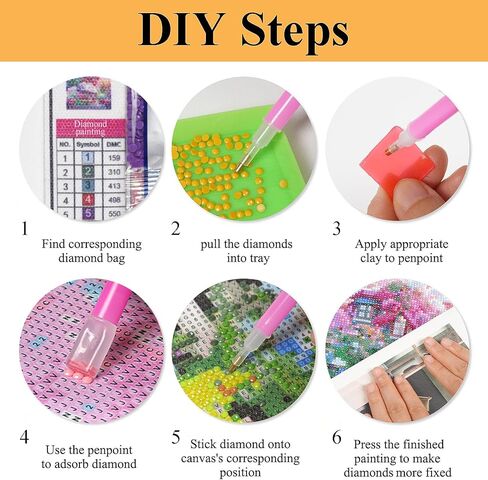 موانا 6 مجموعات من مجموعات الفن الماسي للحيوانات للبالغين - مجموعات الرسم الماسي للبالغين المبتدئين، 5D DIY فن جوهرة حجر الراين الكامل للبالغين ديكور الحائط وهدية 16 × 12 بوصة in Kuwait