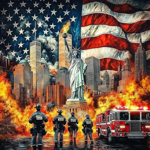 MXJSUA DIY 5D Diamond Painting Kits for Adults, American Flag Firefighters Diamond Art Painting Full Drill Crystal Rhinestone Embroidery Craft Kits for Home Wall Decor Gifts, 12x12inch in Kuwait
