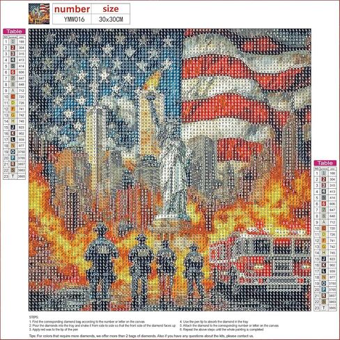 MXJSUA DIY 5D Diamond Painting Kits for Adults, American Flag Firefighters Diamond Art Painting Full Drill Crystal Rhinestone Embroidery Craft Kits for Home Wall Decor Gifts, 12x12inch in Kuwait