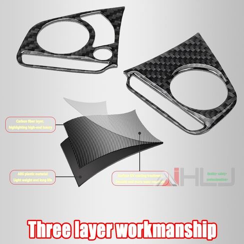 AJHLJ® 2Pcs Carbon Fiber Steering Wheel Button Switch Panel Trim Cover Car Decoration Accessories For Honda Civic 10th FC/FK 2016~2021 in Saudi Arabia