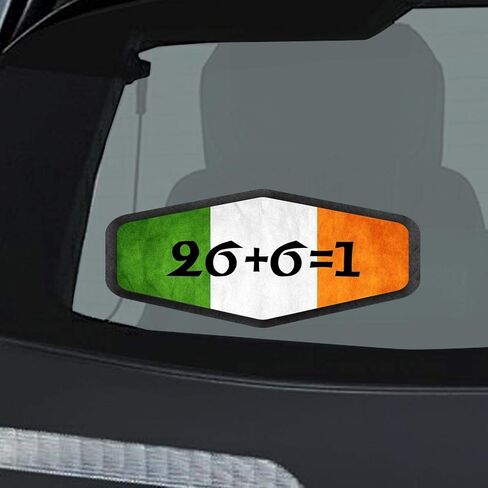 Makoroni 26+6=1 Irish Ireland Flag, CAR Magnet-Magnetic Bumper Sticker 4x6 or 6x9 inc., DesZ5 in Saudi Arabia