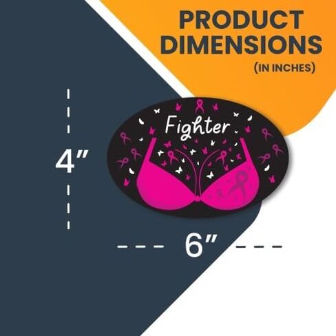 Magnet Me Up Fighter Breast Cancer Awareness Magnet Decal, 4x6 Inches, Heavy Duty Automotive Magnet for Car, Truck SUV in Kuwait