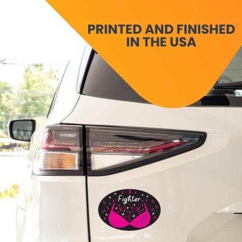 Magnet Me Up Fighter Breast Cancer Awareness Magnet Decal, 4x6 Inches, Heavy Duty Automotive Magnet for Car, Truck SUV in Kuwait