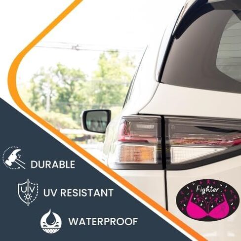 Magnet Me Up Fighter Breast Cancer Awareness Magnet Decal, 4x6 Inches, Heavy Duty Automotive Magnet for Car, Truck SUV in Kuwait
