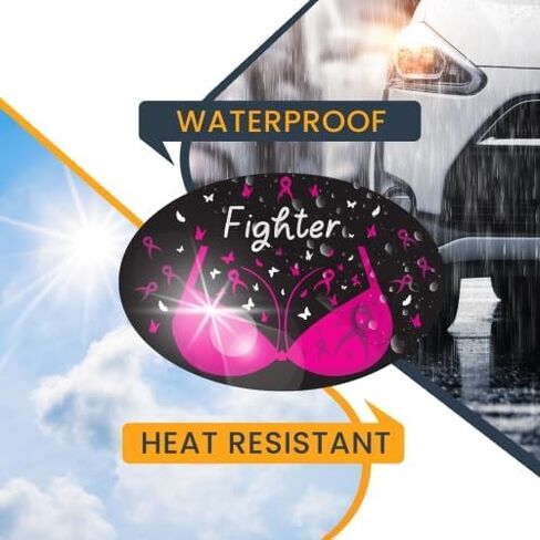 Magnet Me Up Fighter Breast Cancer Awareness Magnet Decal, 4x6 Inches, Heavy Duty Automotive Magnet for Car, Truck SUV in Kuwait