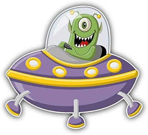 Magnet Alien Flying Saucer Flexible Vinyl Magnet Waterproof Car Magnetic Bumper Sticker 5" in Saudi Arabia