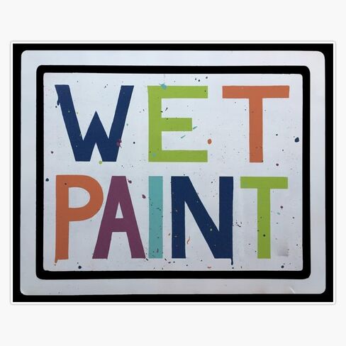 Magnet Caution, There's Wet Paint Magnetic Vinyl Decal Reusable 5" in Saudi Arabia
