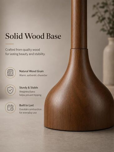 MOFFE 65" Mid Century Real Wood Floor Lamp with Remote, Sculptural Standing Lamp with Teardrop Base & Wooden Pull Chain, Dimmable with Adjustable Color Temperature & Timer (Bulb Included) in Kuwait