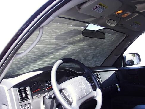 HeatShield, The Original Windshield Sun Shade, Custom-Fit for Dodge Dakota Truck (Extended Cab) 1997, 1998, 1999, 2000, 2001, 2002, 2003, 2004 Silver Series in Kuwait