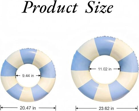 2 Pack Inflatable Swim Ring Set, Blue & White Pool Float Rings, Thickened PVC Swimming Tubes, Inflatable Pool Floats for Pool, Beach, Lake and Summer Water Fun in Saudi Arabia