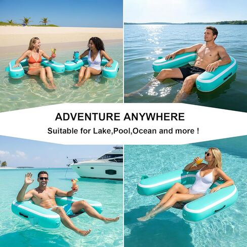 Inflatable Pool Float Chair for Lake Floating Pool Chairs Heavy Duty Floating Chair Lake Floats for Adults Pool Chair Floats Pool River in Saudi Arabia