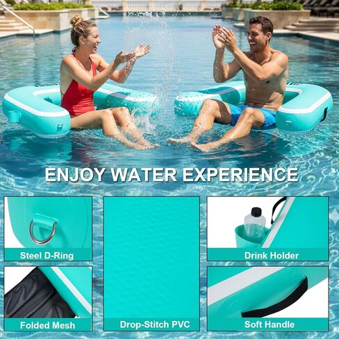 Inflatable Pool Float Chair for Lake Floating Pool Chairs Heavy Duty Floating Chair Lake Floats for Adults Pool Chair Floats Pool River in Saudi Arabia