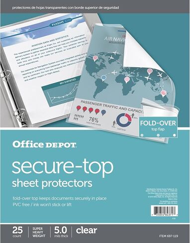 واقيات الأوراق العلوية الآمنة من العلامة التجارية Office Depot® in Kuwait