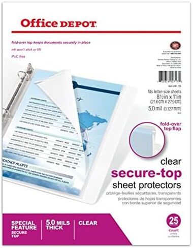 واقيات الأوراق العلوية الآمنة من العلامة التجارية Office Depot® in Kuwait