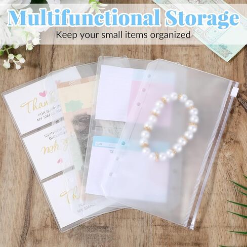 12PCS A6 Binder Inserts A6 Binder Pockets 4 Types Credit Card Sleeves6 Ring Planner Accessories Cash Envelopes No Zipper Business Card Sleeves Notebook Insert Pages for Cash Budgeting Photocard in Saudi Arabia