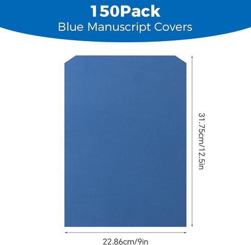 150 Pack Manuscript Covers, Letter-Size Report Covers, Top-Bound Document Folders, 0.23mm / 180gsm Blue Paper Covers for Filing, Organizing & Presentations in Saudi Arabia