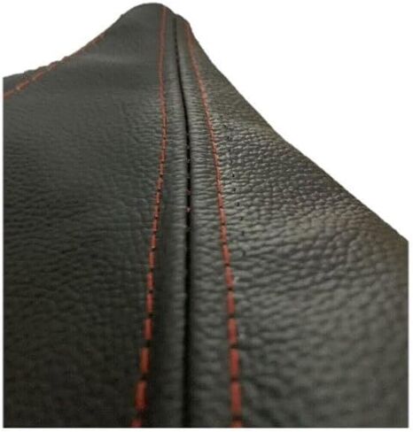 Compatible with Chevy Corvette C6 2005 2006 2007 2008 2009 2010 2011 2012 2013 Black Real Genuine Leather Manual Handbrake & Shift Boot Cover in Red Stitch (Made in USA) in Saudi Arabia