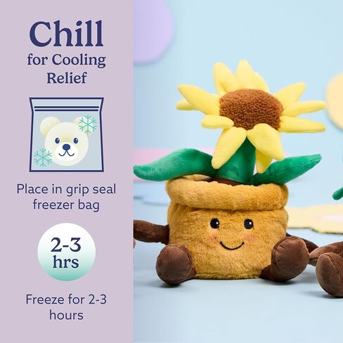 warmies Microwavable & Weighted Stuffed Animals, Yellow Flower Pot - Heated Stuffed Animal Plushie for Warmth & Comfort - Cute Soft Plush Toys for Adults & Children (Boys, Girls, Babies & Toddlers) in Kuwait