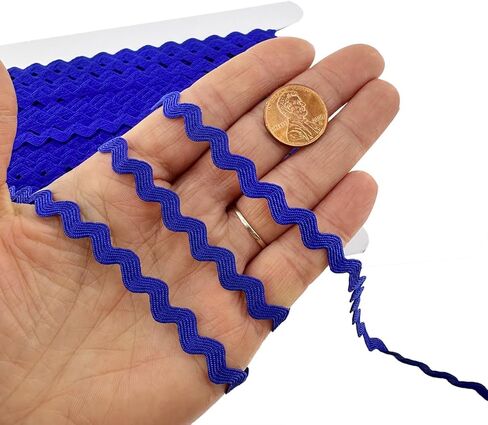 Navy Blue RIC Rac Trim 5mm 27 Yards Rick Rack Trim for Sewing Wave Bending Fringe Trim Woven DIY Clothes Dress Gift Wrapping Home Wedding Party Decoration in Saudi Arabia
